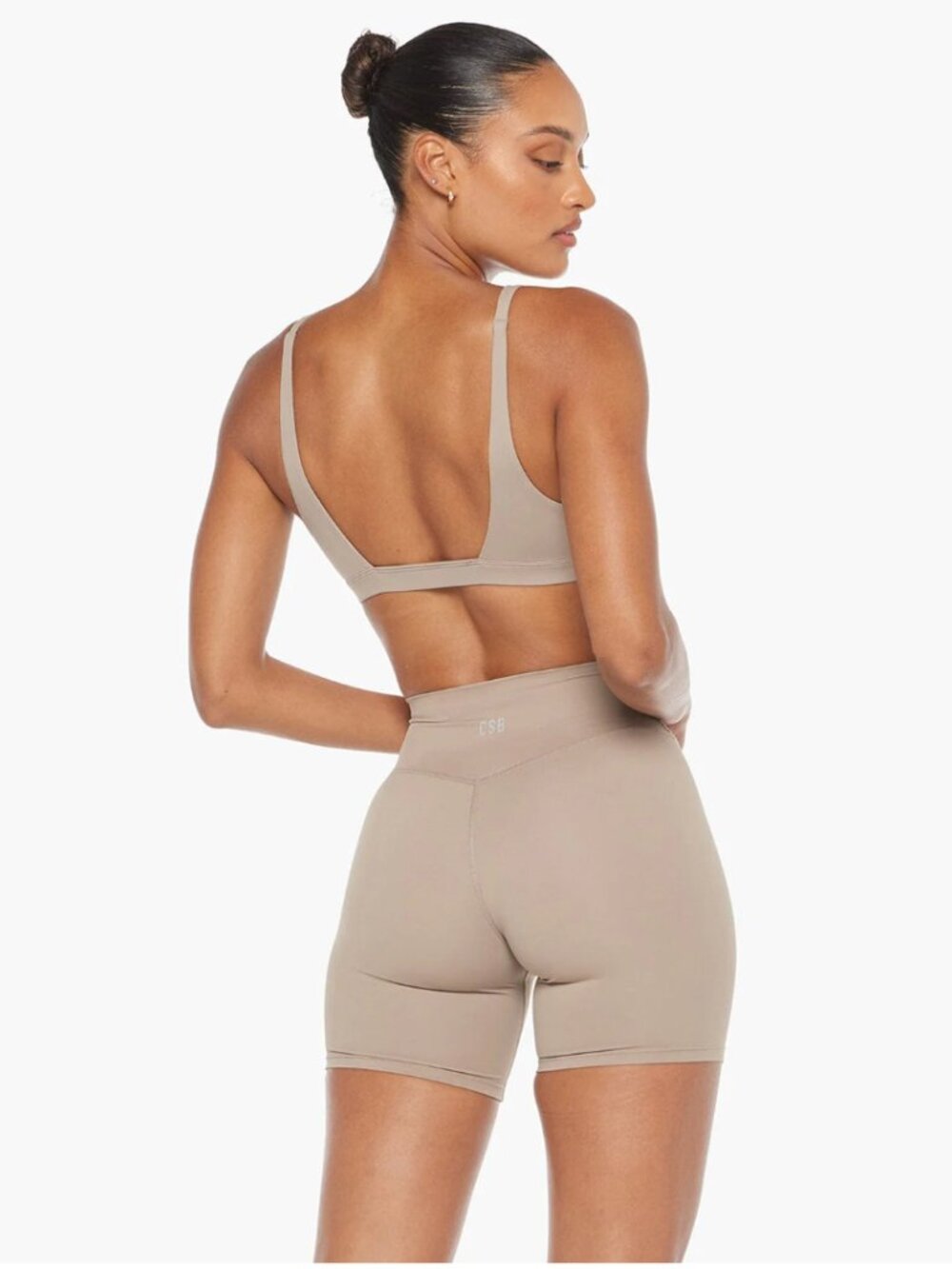 NWOT CSB Freedom Contour Top and Freedom Scrunch High-Waist Short Set - Almond - Picture 2 of 10